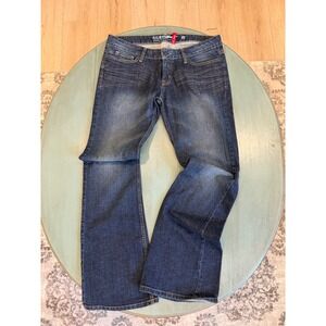 Y2K Guess Foxy Flare Jeans Dark Wash Low Rise Denim Size 30 RG JT081691 MW11990